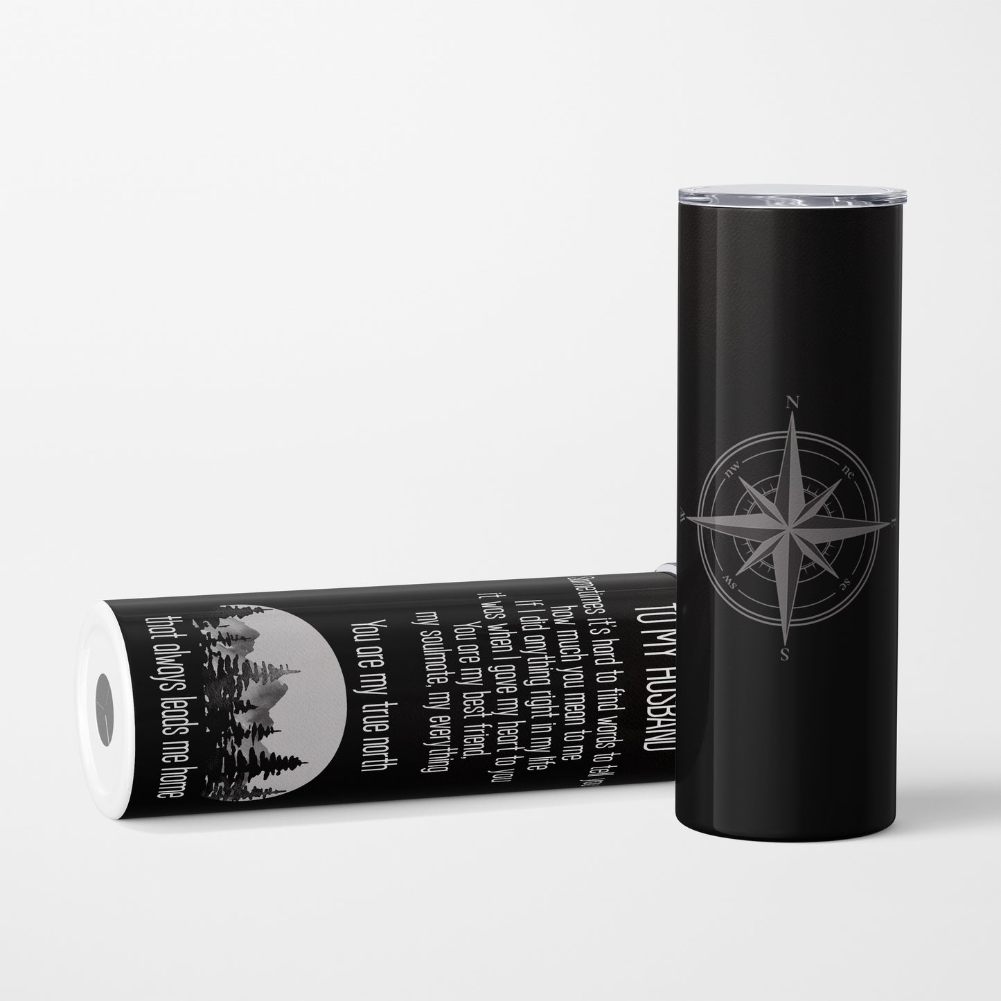 Husband: "You are my True North" - 600 ml Stainless Steel Tumbler