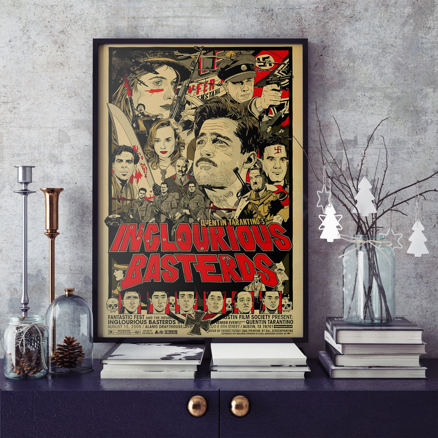 Inglourious Basterds Illustrated Poster – Tarantino Cult Classic
