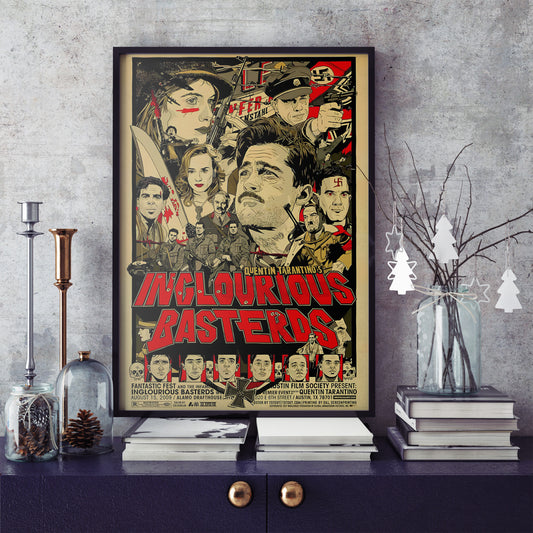 Inglourious Basterds Illustrated Poster – Tarantino Cult Classic