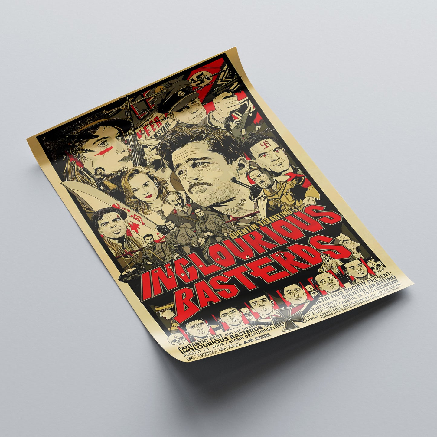 Inglourious Basterds Illustrated Poster – Tarantino Cult Classic