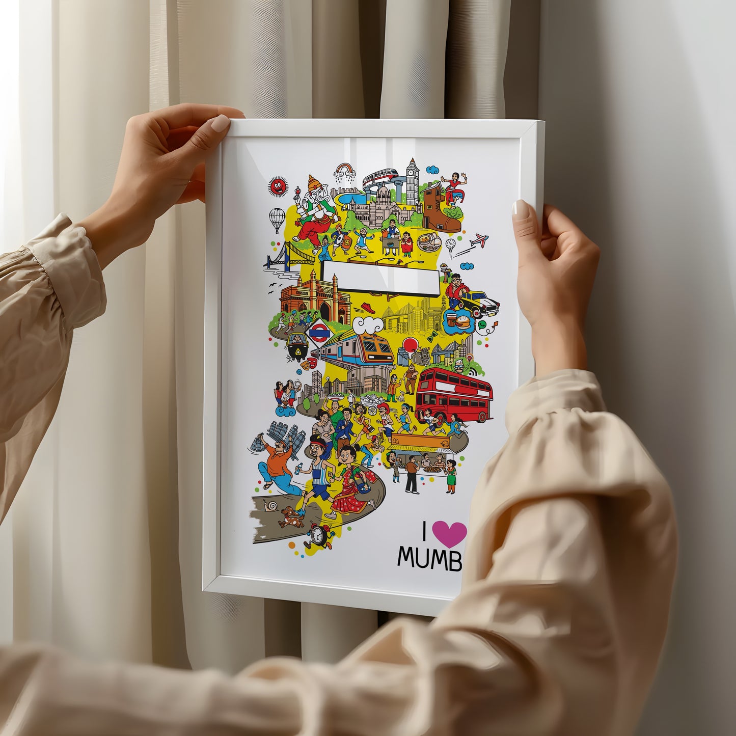 I Love Mumbai Doodle Poster