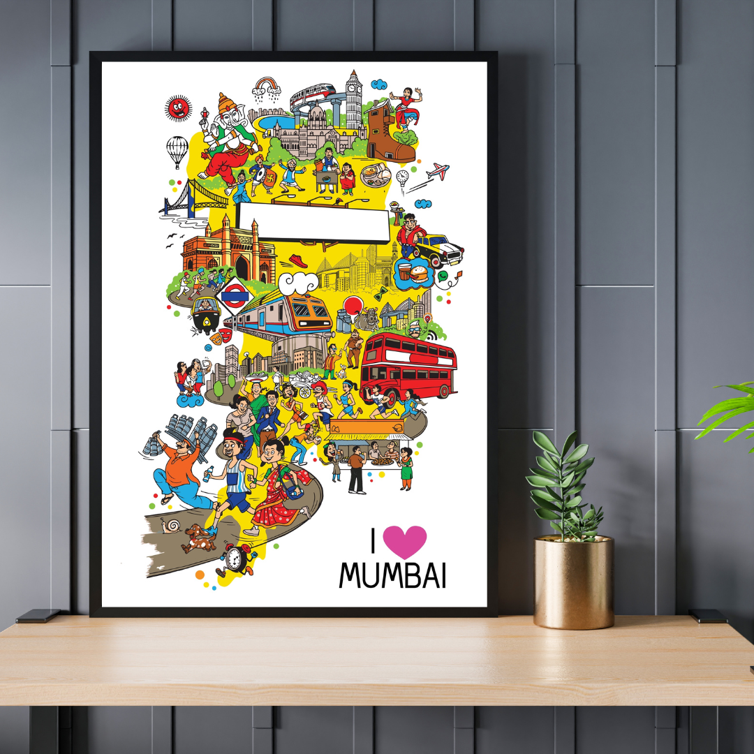 I Love Mumbai Doodle Poster