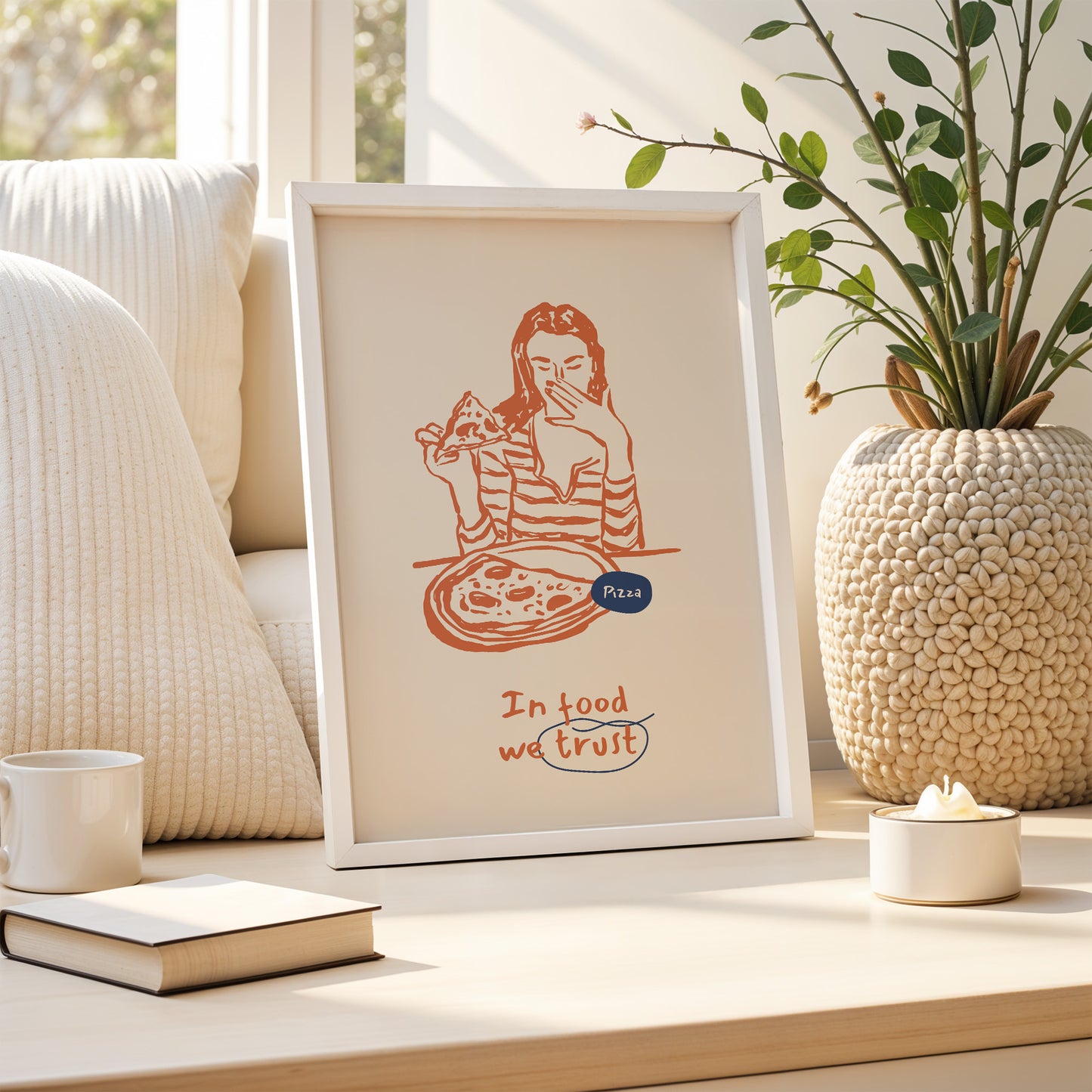 "In Food We Trust" - Fun Pizza Art Print
