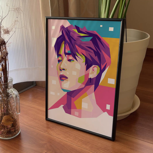 Jimin Pop Art Poster | BTS K-Pop Geometric Wall Art
