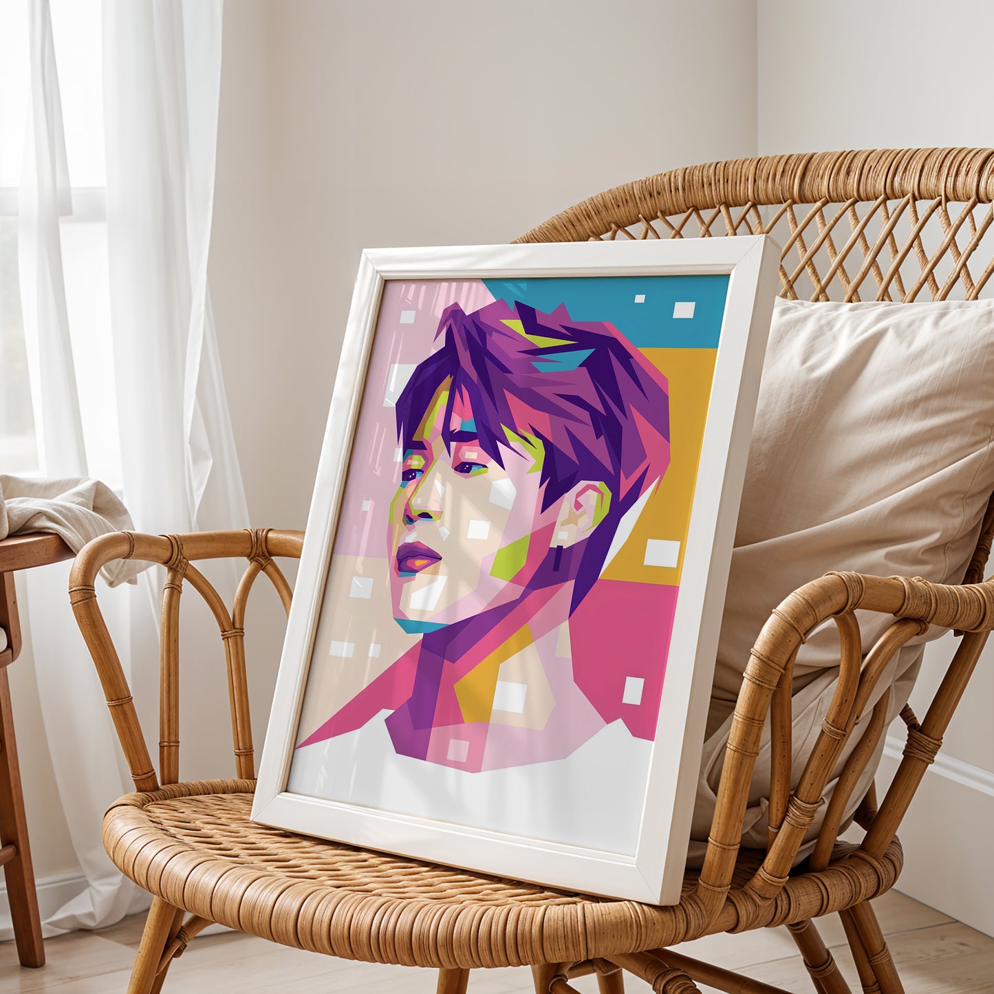 Jimin Pop Art Poster | BTS K-Pop Geometric Wall Art