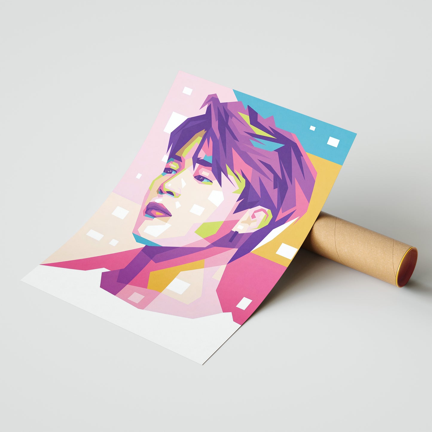 Jimin Pop Art Poster | BTS K-Pop Geometric Wall Art