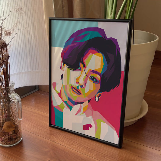 Jungkook Pop Art Poster | BTS K-Pop Geometric Wall Art
