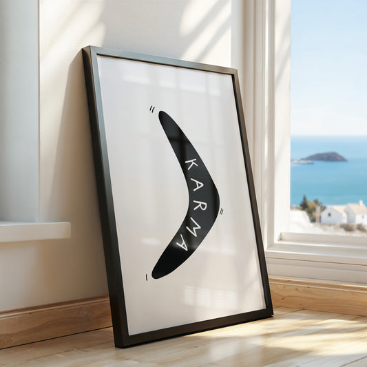 Karma Boomerang – Minimalist Poster