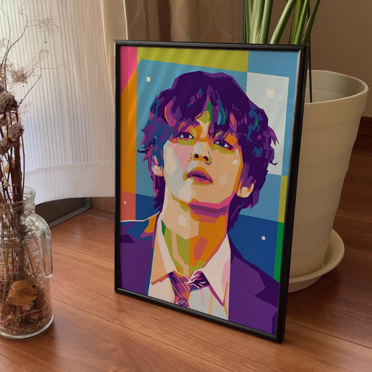BTS Kim Taehyung Geometric Wall Art | K-Pop Home Decor