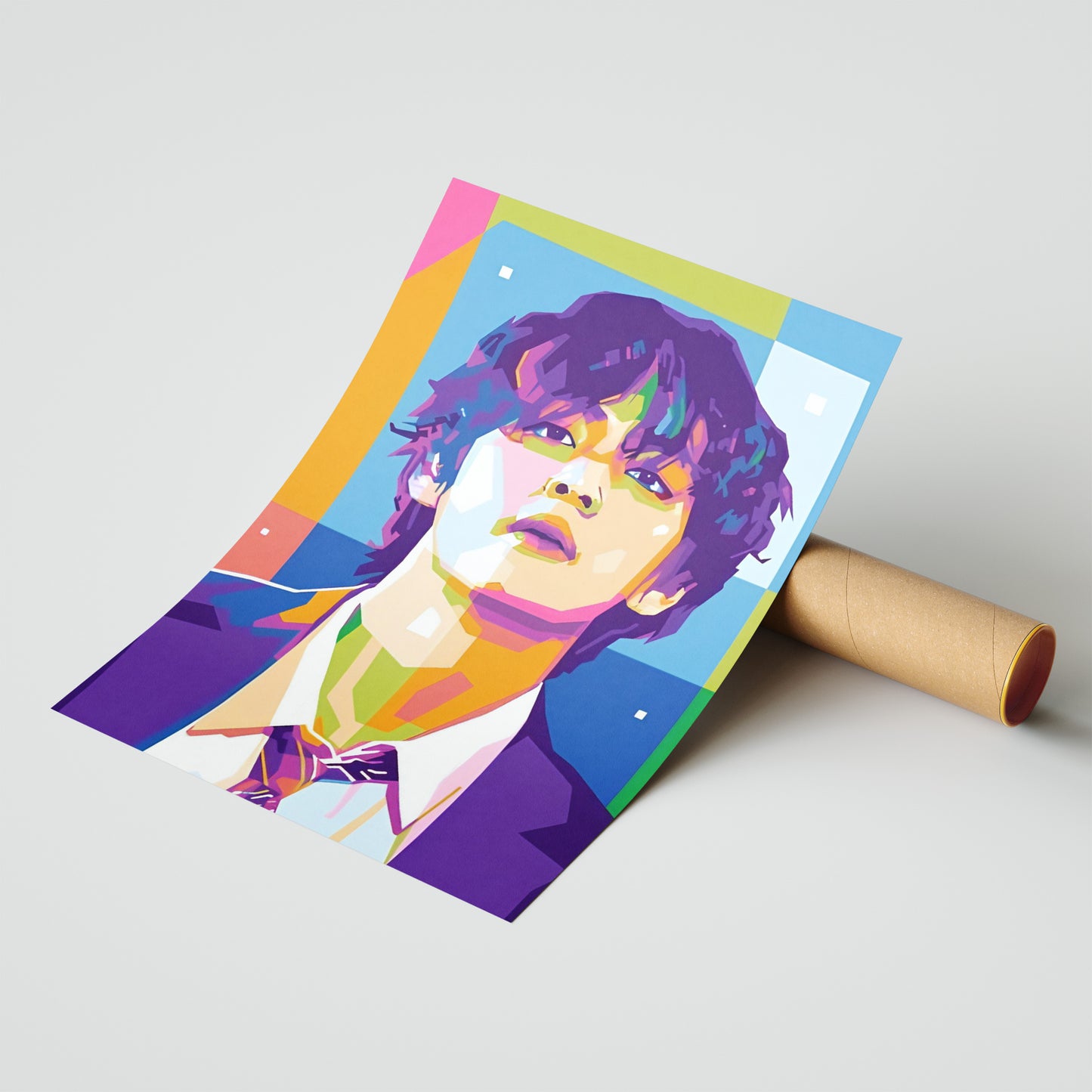 BTS Kim Taehyung Geometric Wall Art | K-Pop Home Decor