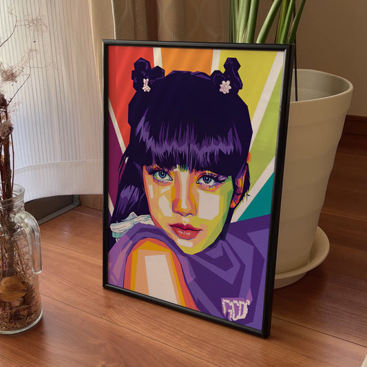 BLACKPINK Geometric Wall Art | Lalisa Manobal K-Pop Decor