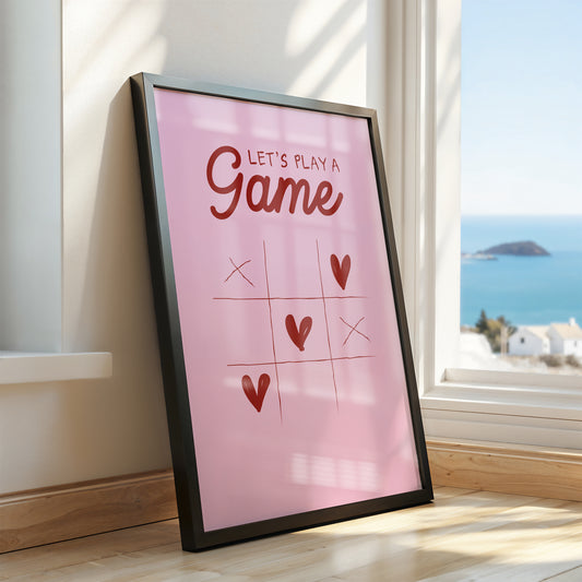 The Love Game: Playful Tic-Tac-Toe Art Print