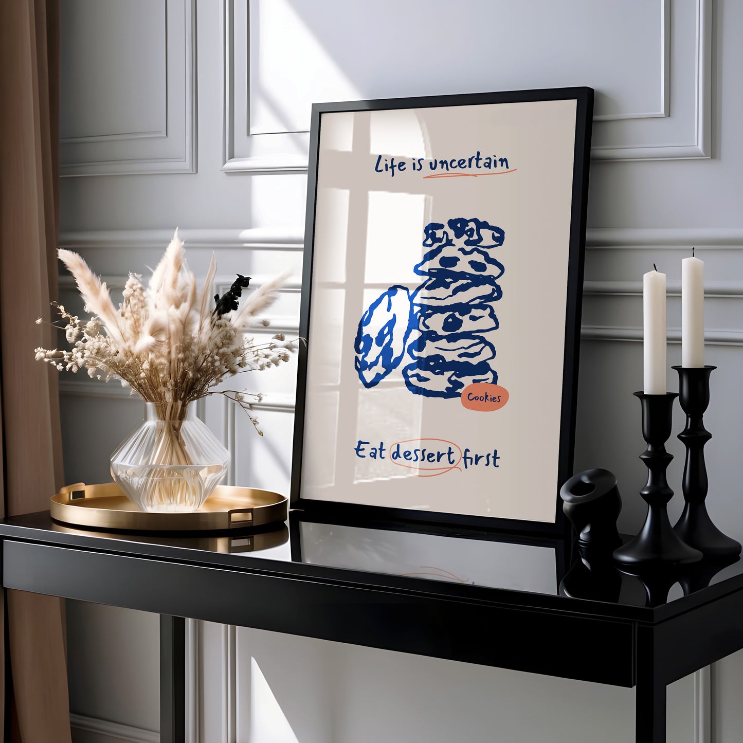 "Eat Dessert First" - Quirky Cookie Art Print