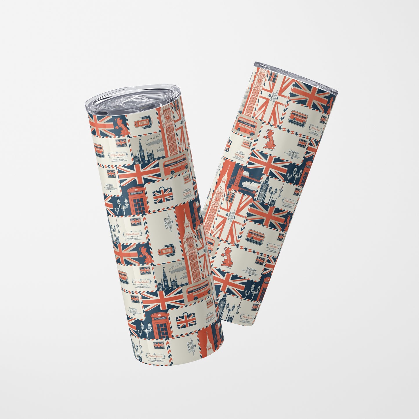 British (London) Themed Stainless Steel Tumbler - 600 ml