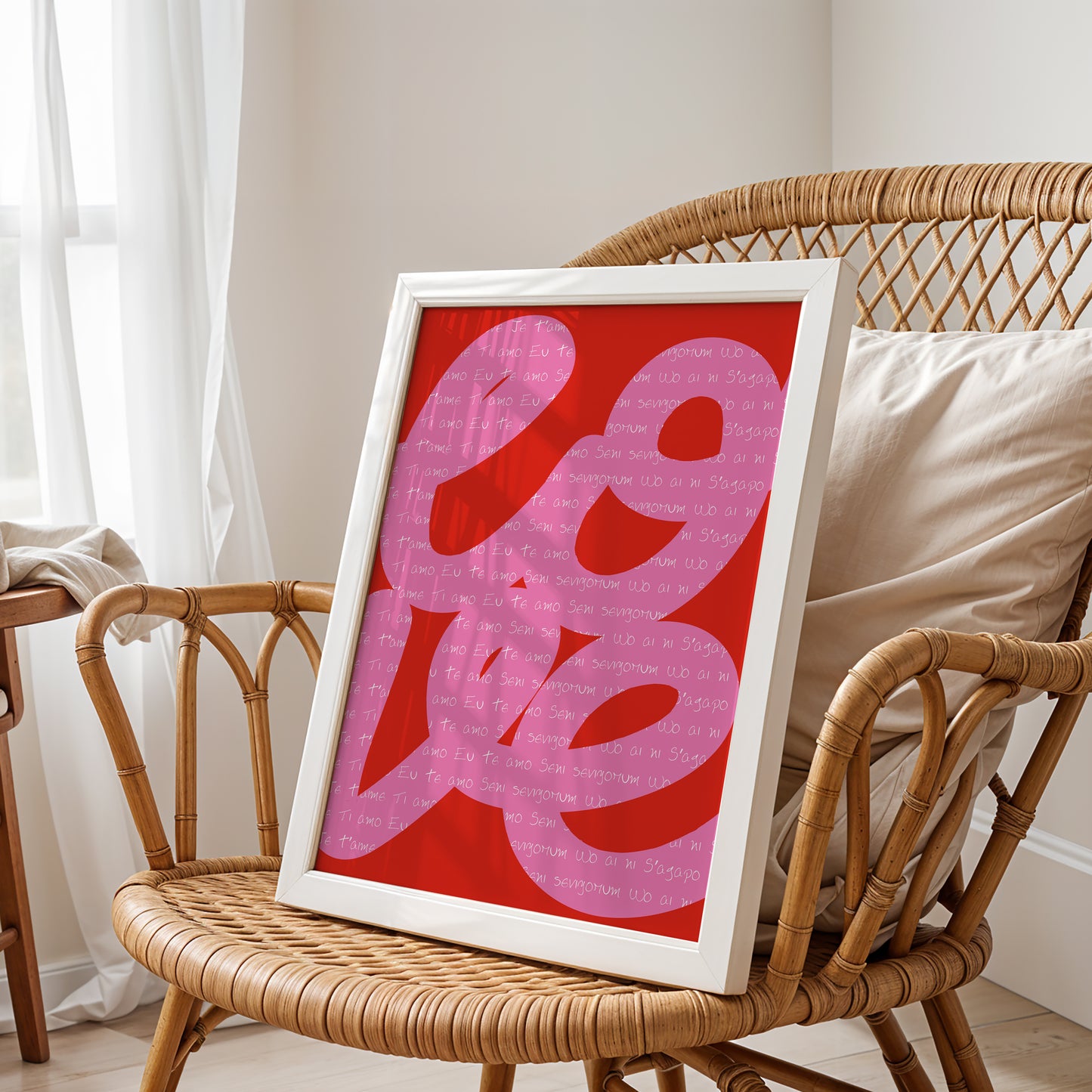 Big Love: Bold Pink & Red Typography Poster