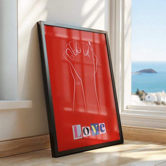 Tender Touch: Minimalist "Love" Poster