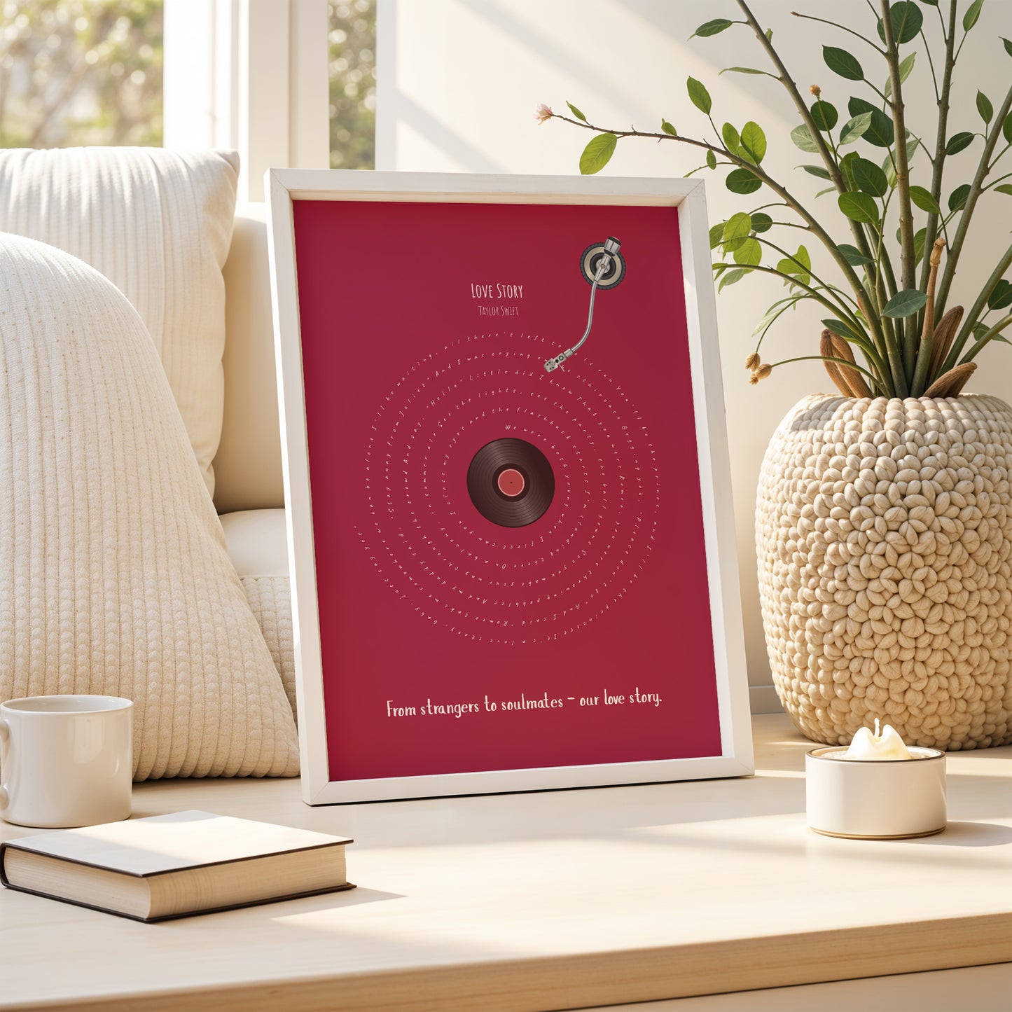 Custom Song Lyrics Poster with Personalized Message
