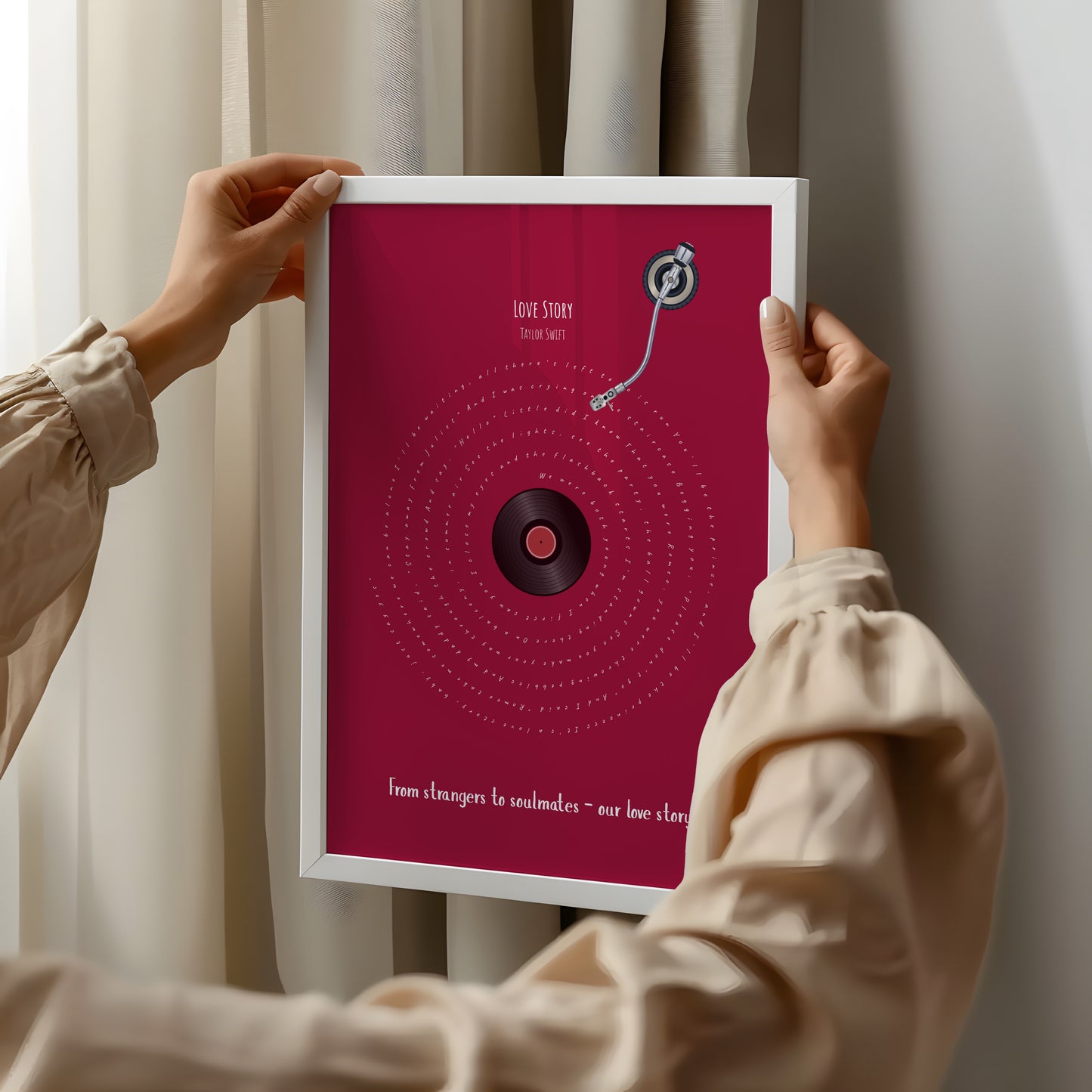 Custom Song Lyrics Poster with Personalized Message