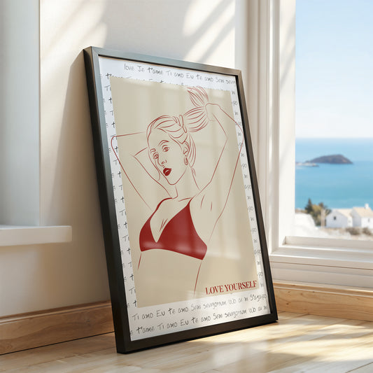 The Self-Love Memo: Modern Line Art Print