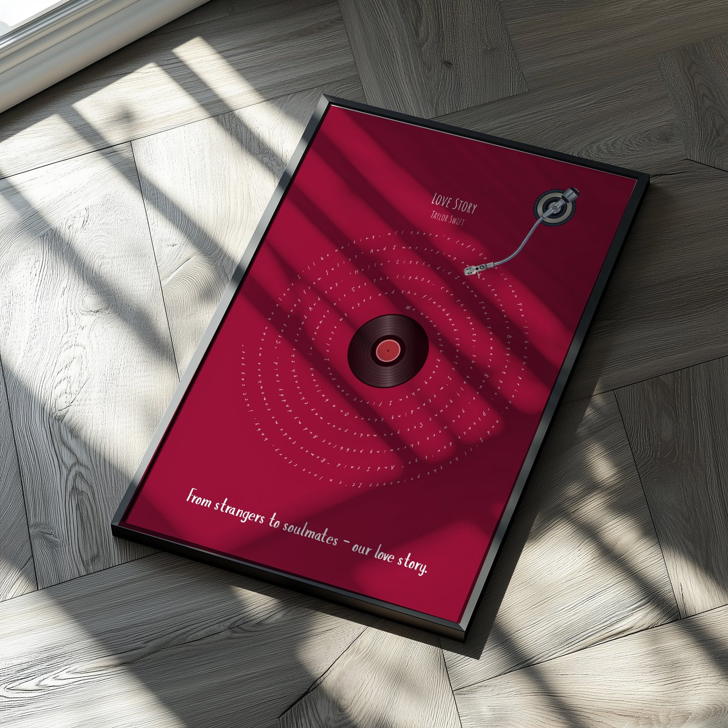 Custom Song Lyrics Poster with Personalized Message