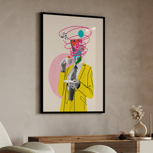 Caffeine Chaos – Surreal Pop Art Poster