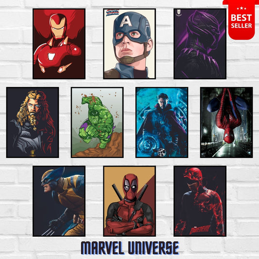 [Marvel] Wall of Superheroes (Set of 10 Prints)