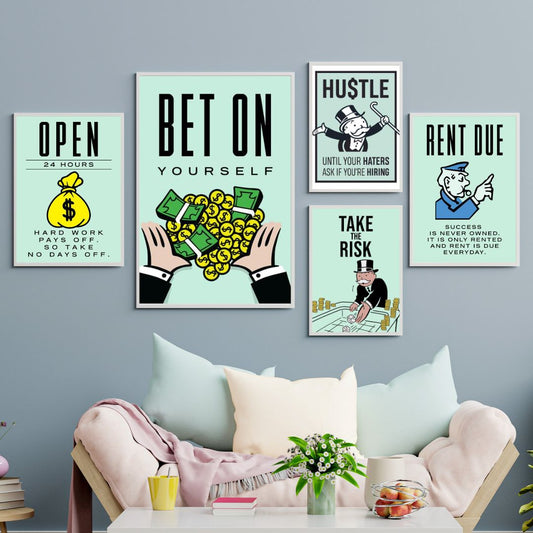 Monopoly Themed Inspirational Posters Combo