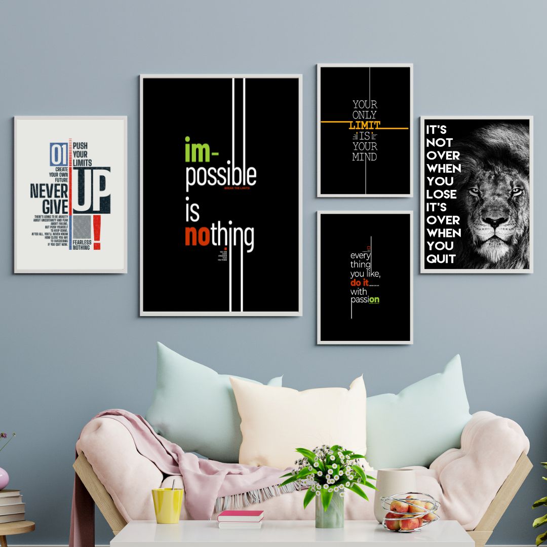 The Great Motivational Combo (Set of 5 Prints without Frames)