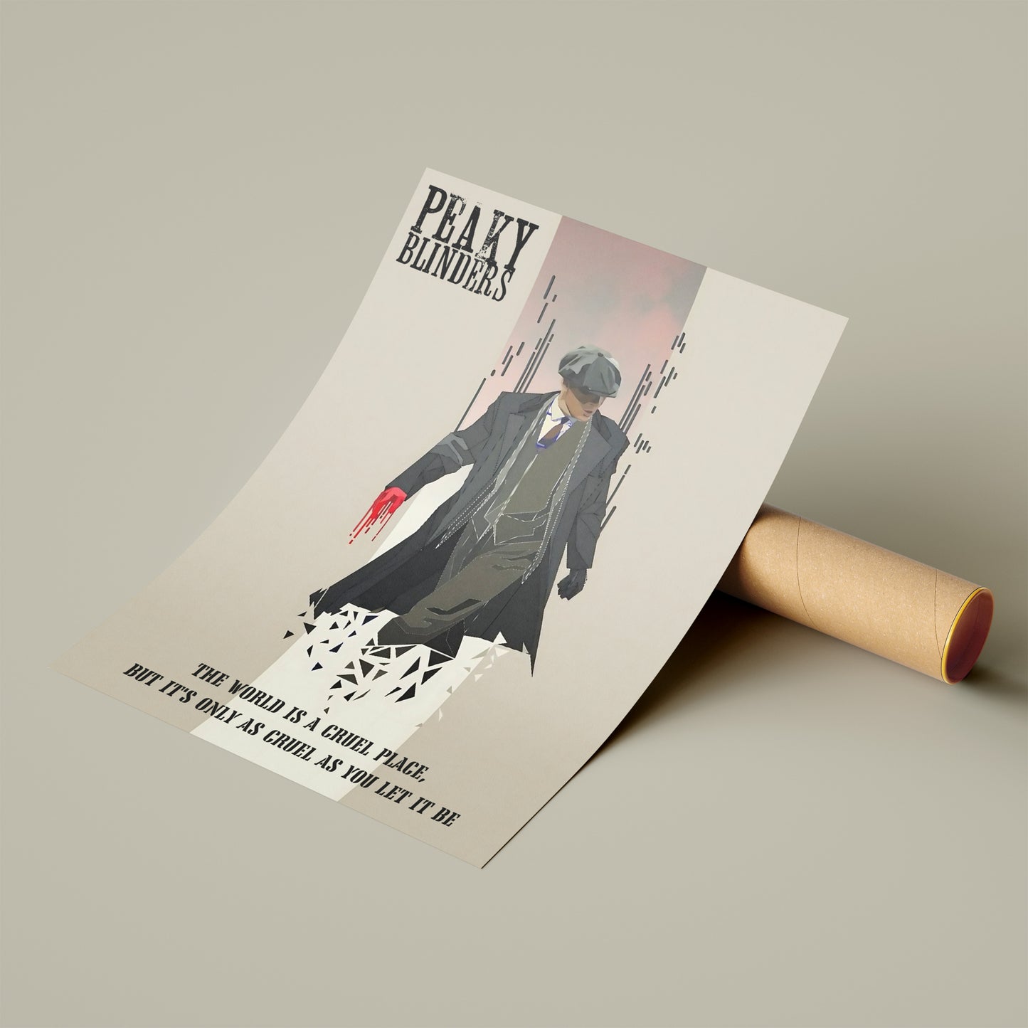 Peaky Blinders Minimalist Poster – "Cruel World" Quote Art