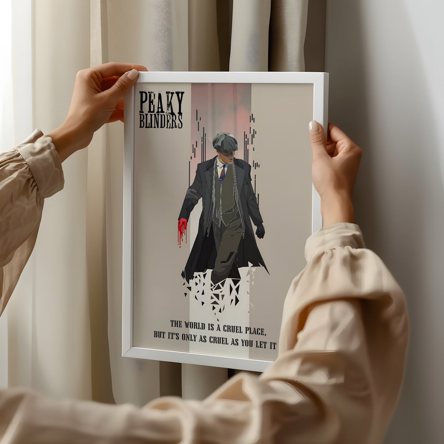 Peaky Blinders Minimalist Poster – "Cruel World" Quote Art