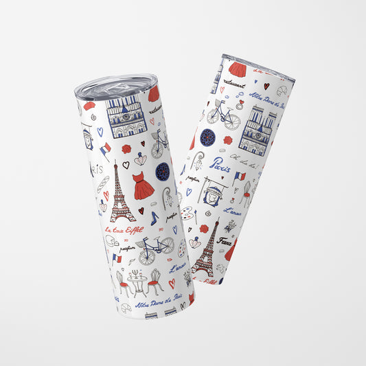 Paris Themed Stainless Steel Tumbler - 600 ml