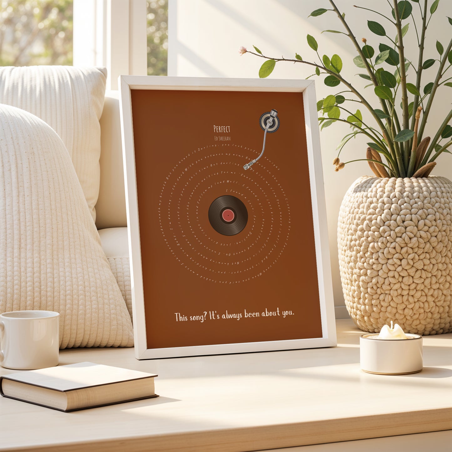 Custom Song Lyrics Poster with Personalized Message