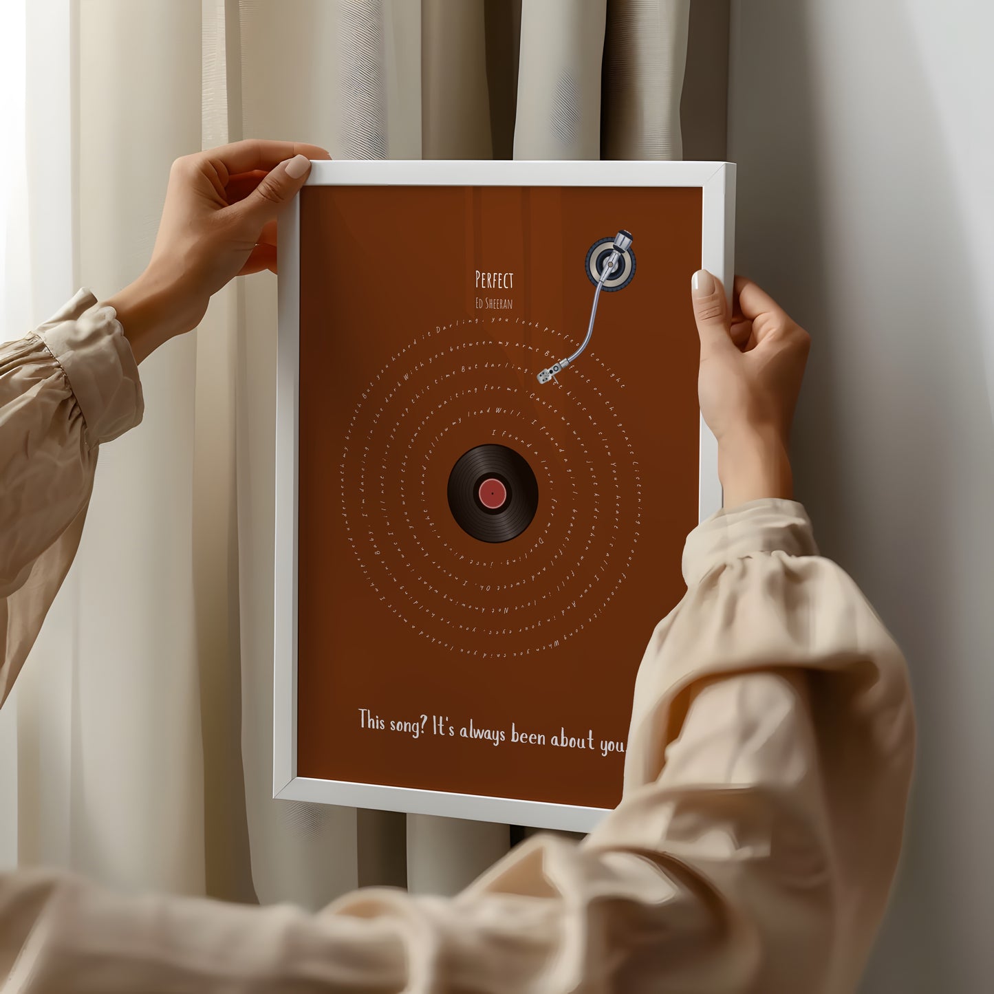 Custom Song Lyrics Poster with Personalized Message