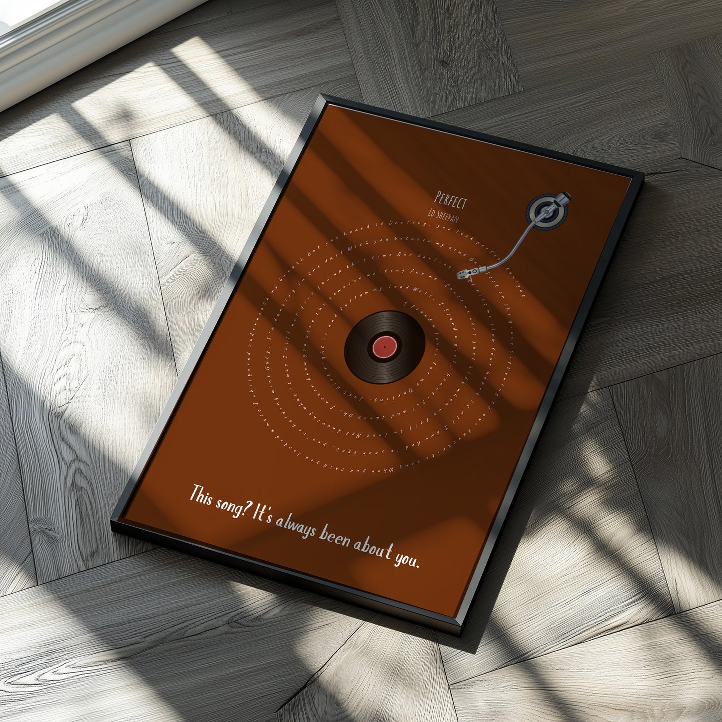 Custom Song Lyrics Poster with Personalized Message