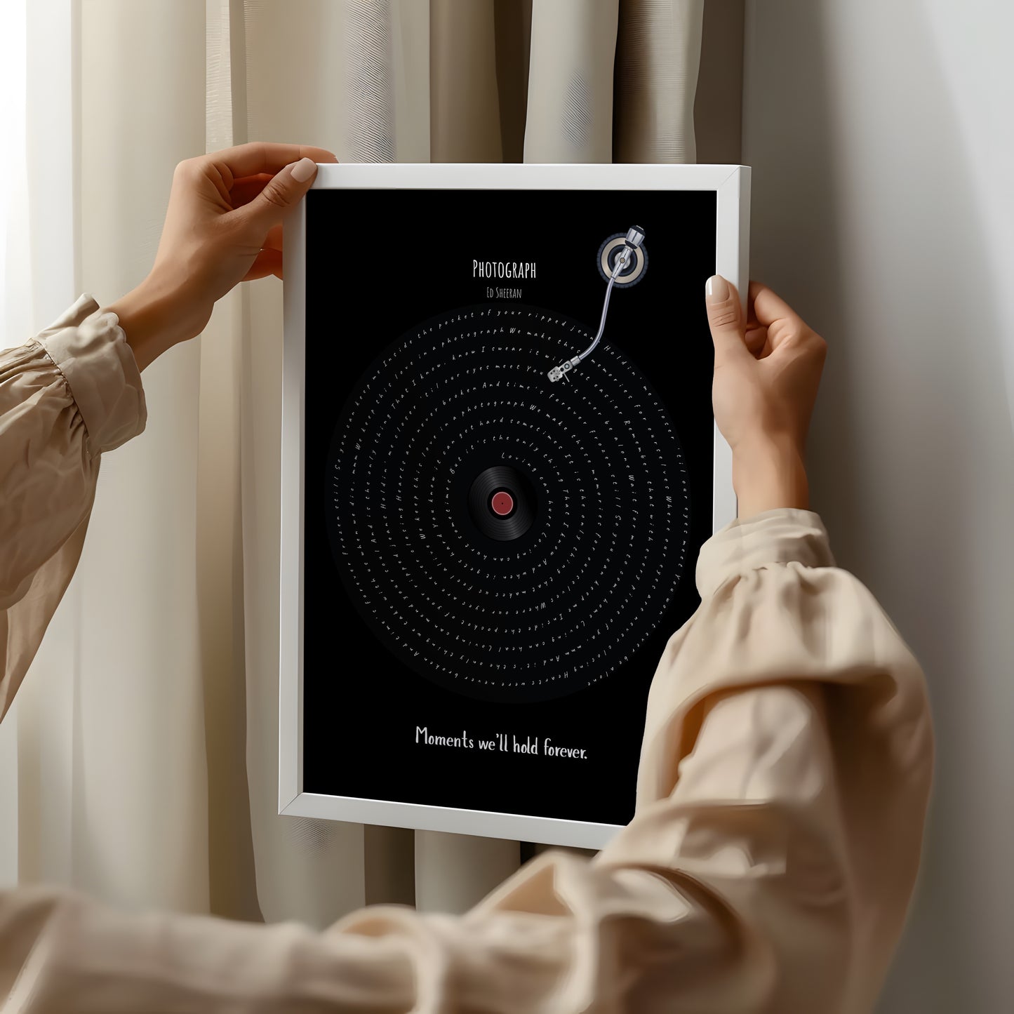 Custom Song Lyrics Poster with Personalized Message
