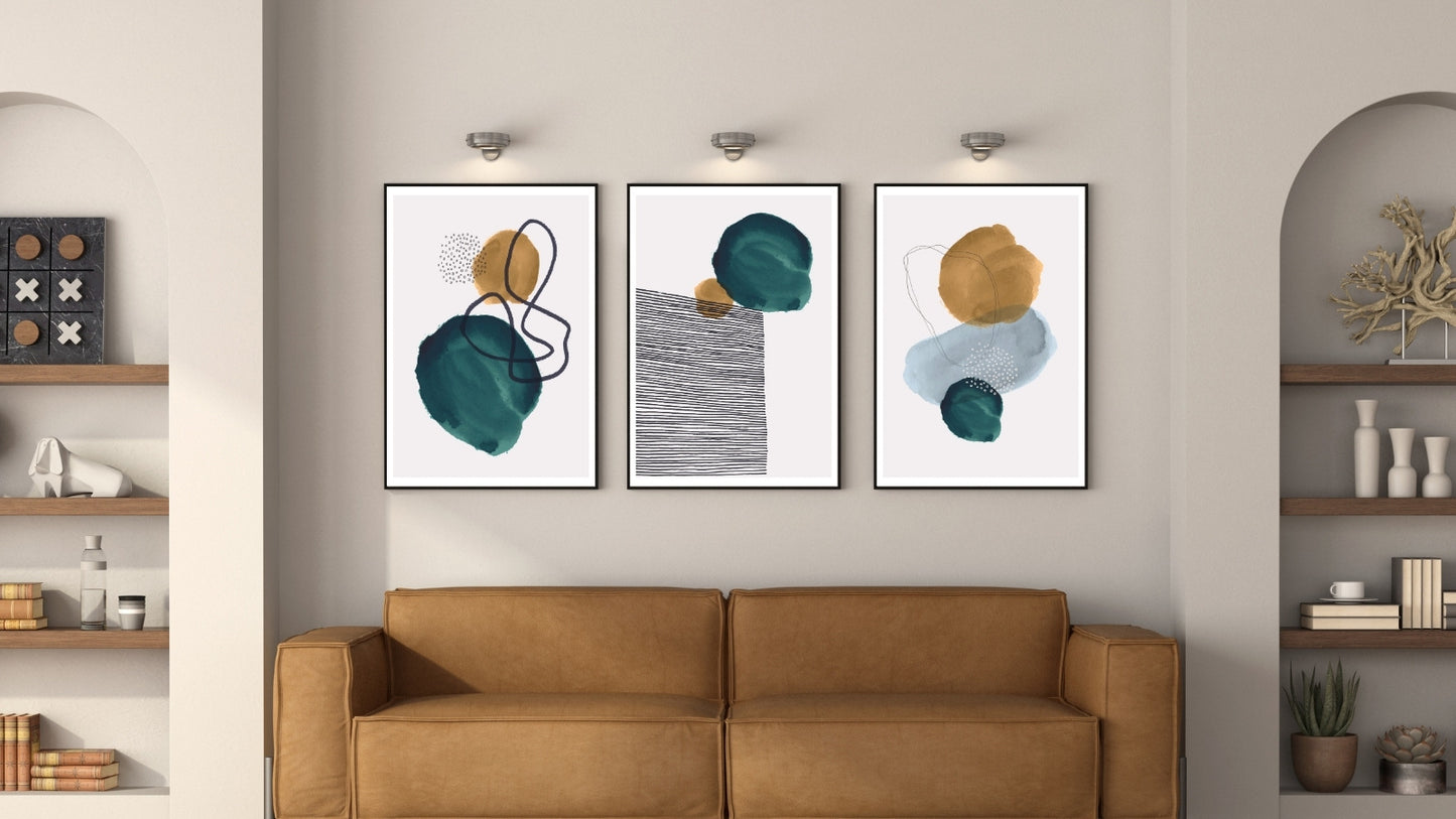 Creative Minimalist Hand Painted Illustrations (Set of 3)