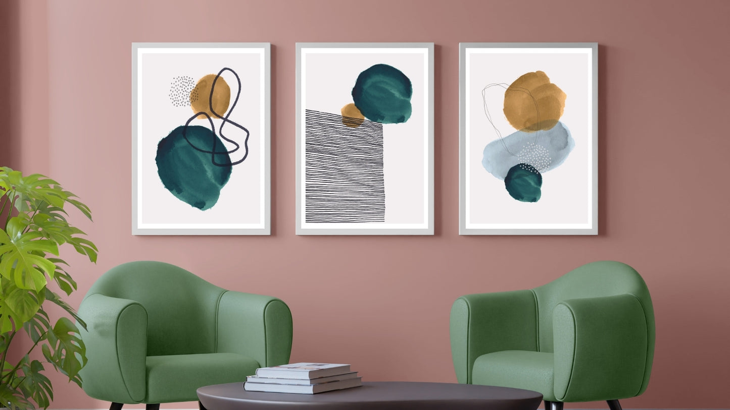 Creative Minimalist Hand Painted Illustrations (Set of 3)