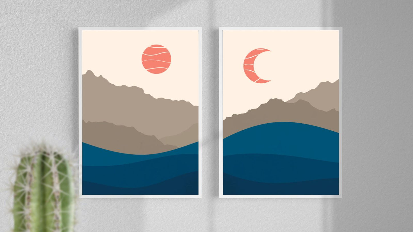 Abstract Mountain Landscapes(Set of 2)