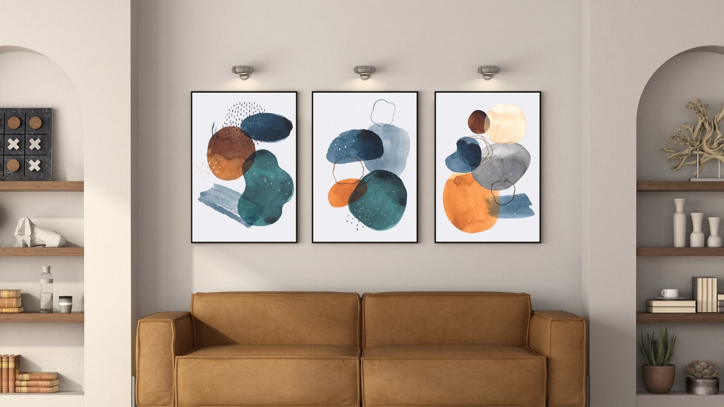 Minimalist Water Colour Abstract art (Set of 3)