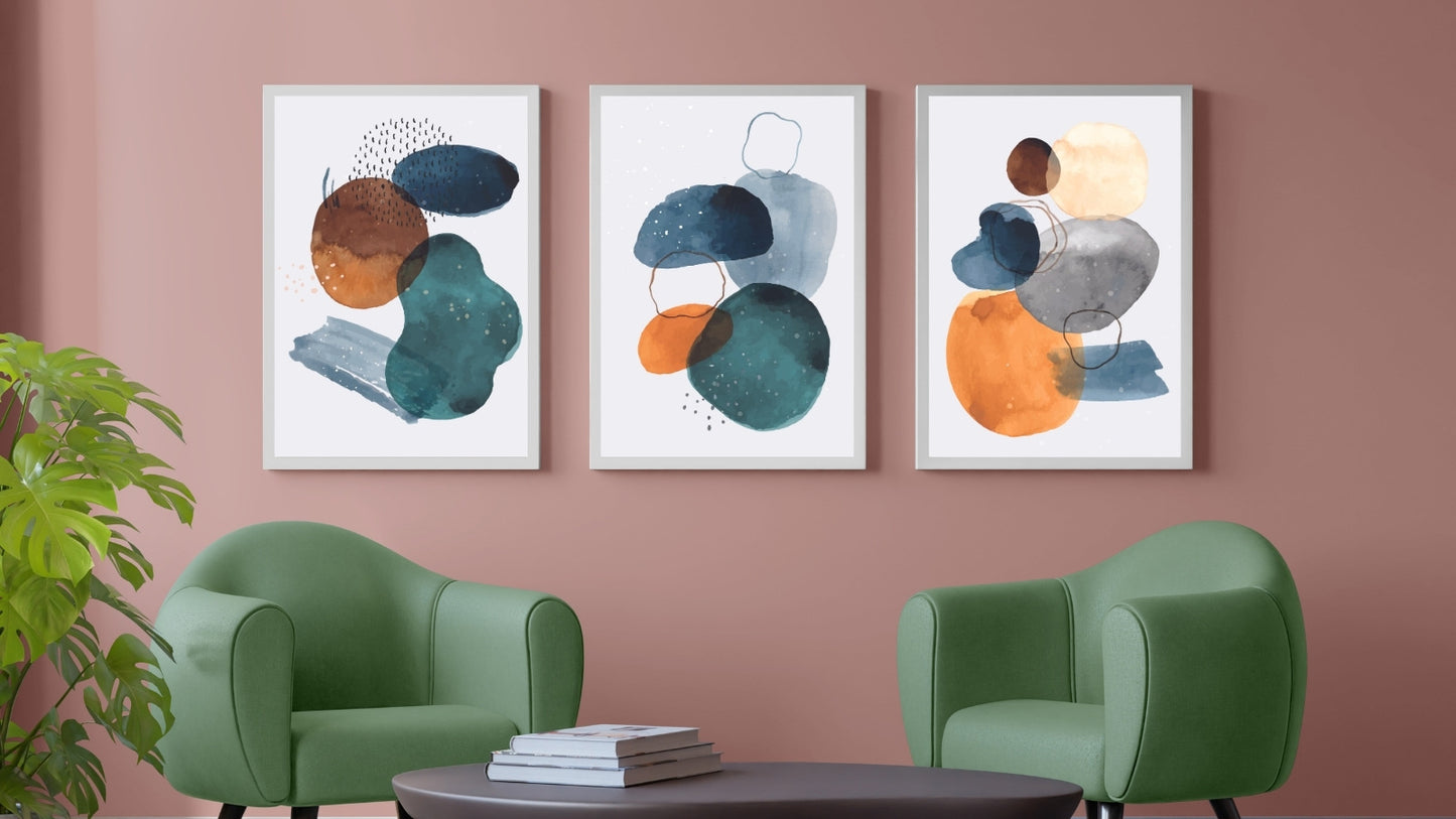 Minimalist Water Colour Abstract art (Set of 3)