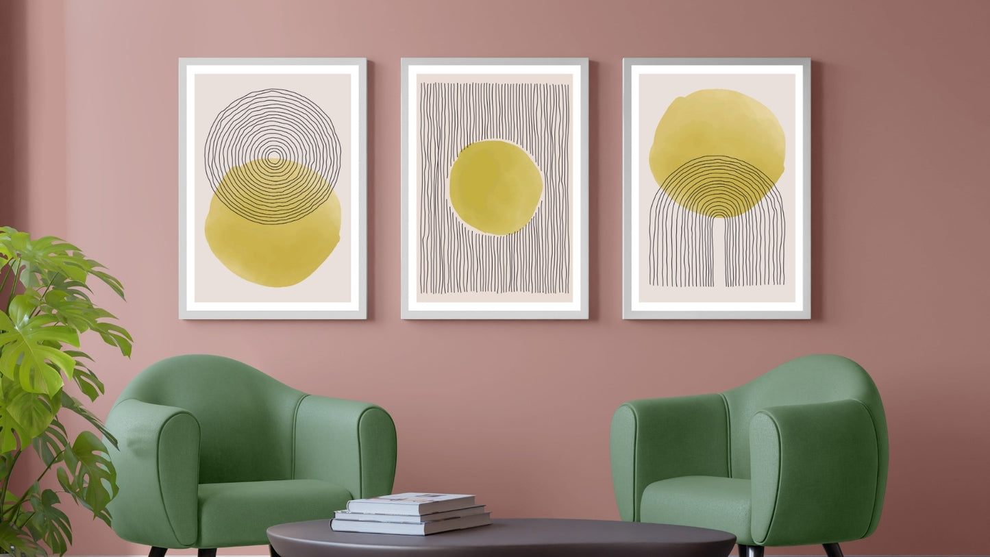 Abstract Minimal Artistic Hand Painted Composition (Set of 3)