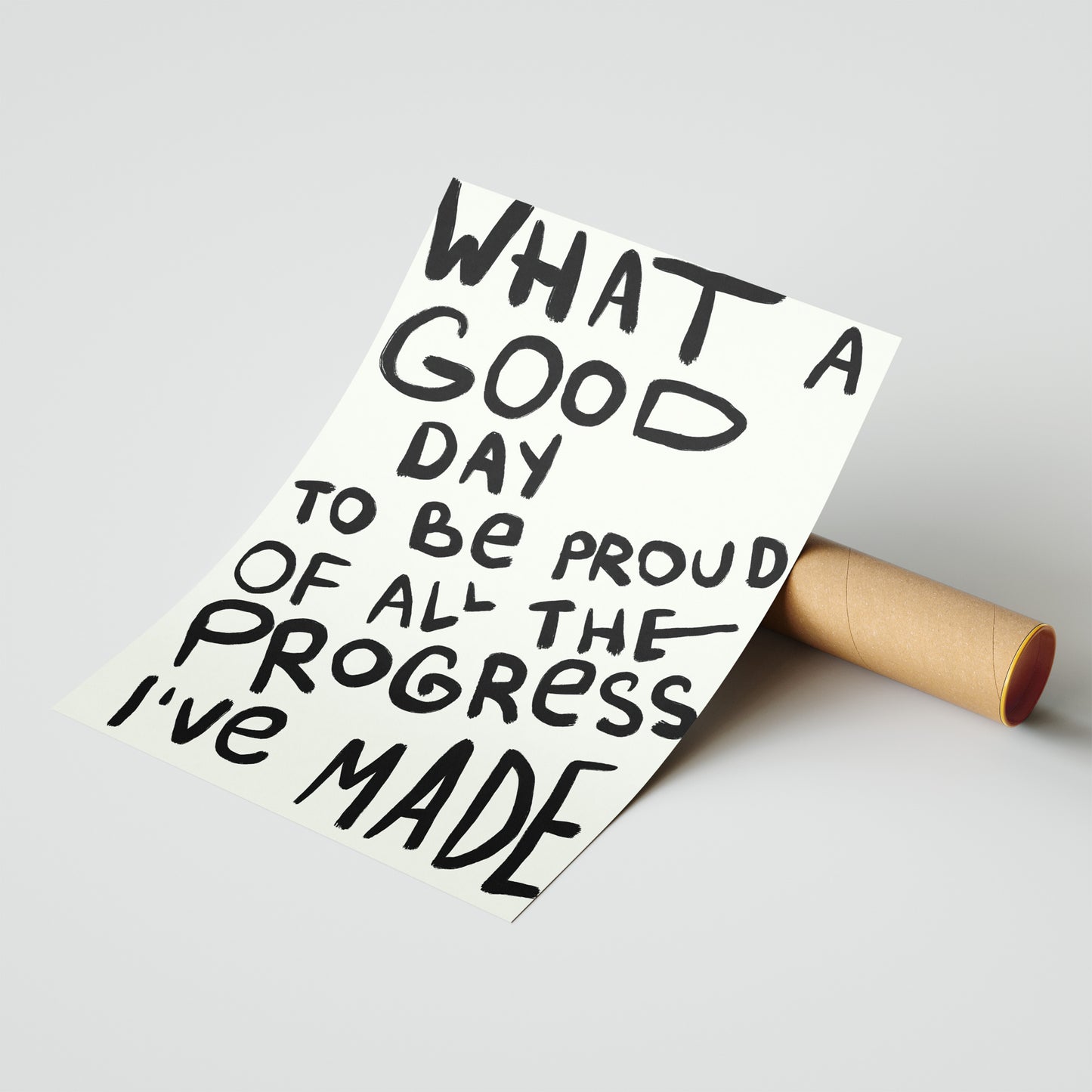 Handwritten Style "Proud of Progress" Poster