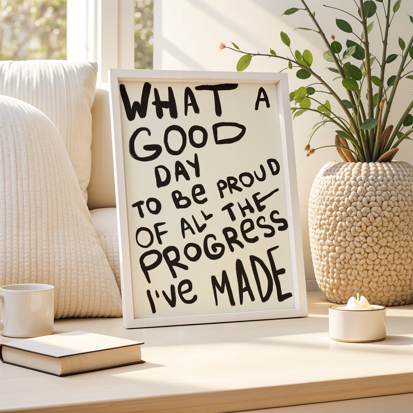 Handwritten Style "Proud of Progress" Poster