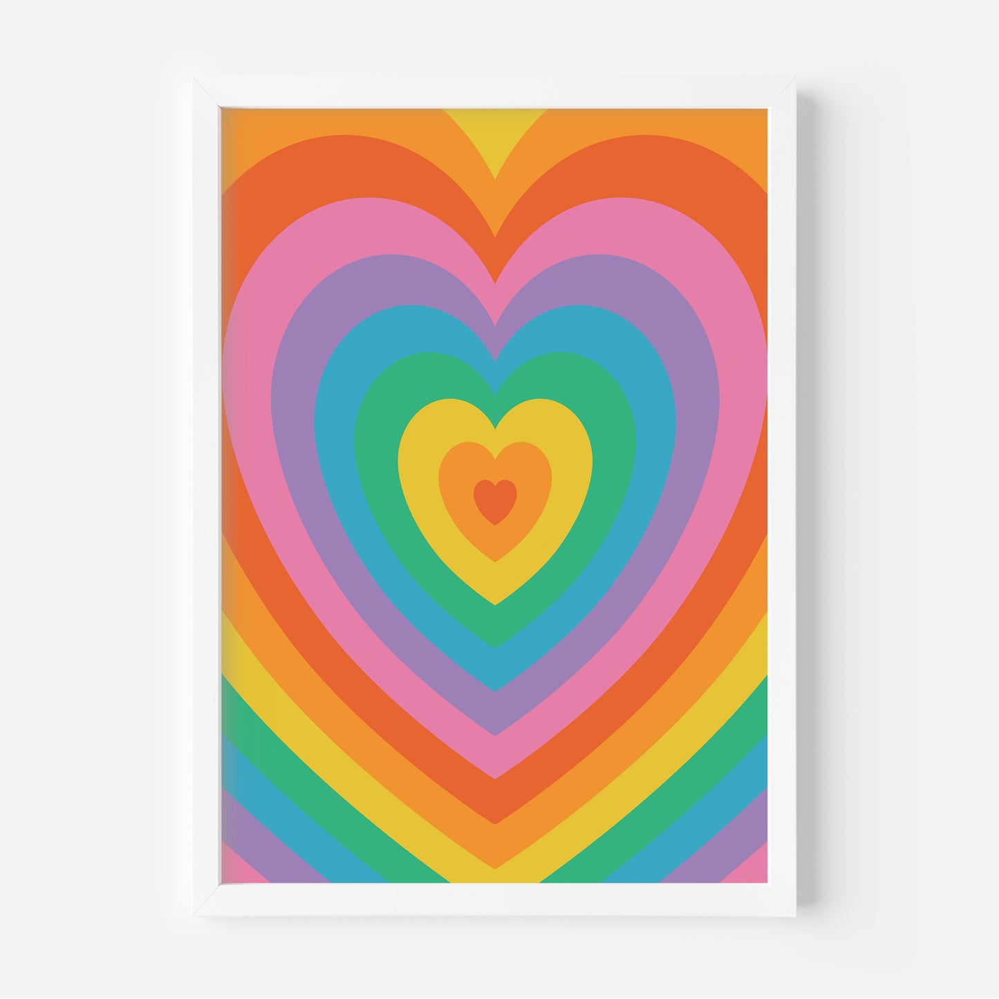 Heart Spectrum: Psychedelic Rainbow Love Art Poster