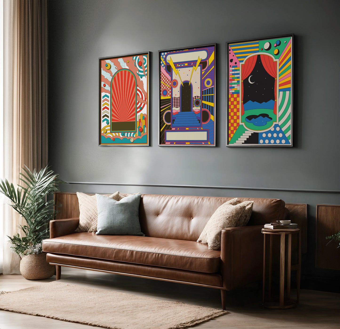 Vivid Dimensions: Psychedelic Portal Poster Set (Trio)