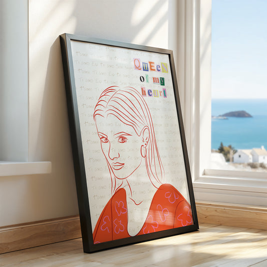 Portrait of a Queen: Modern Illustration Print