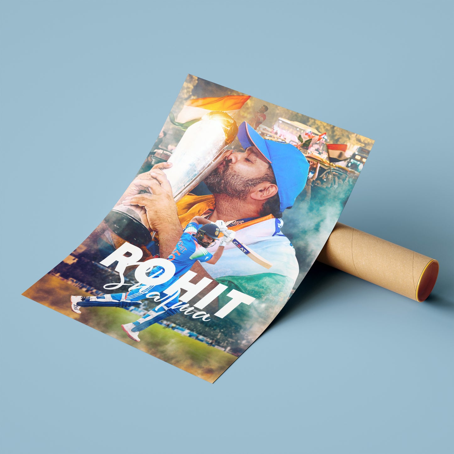 Rohit Sharma – Champions Trophy 2025 Victory Poster | Captain’s Glory Edition