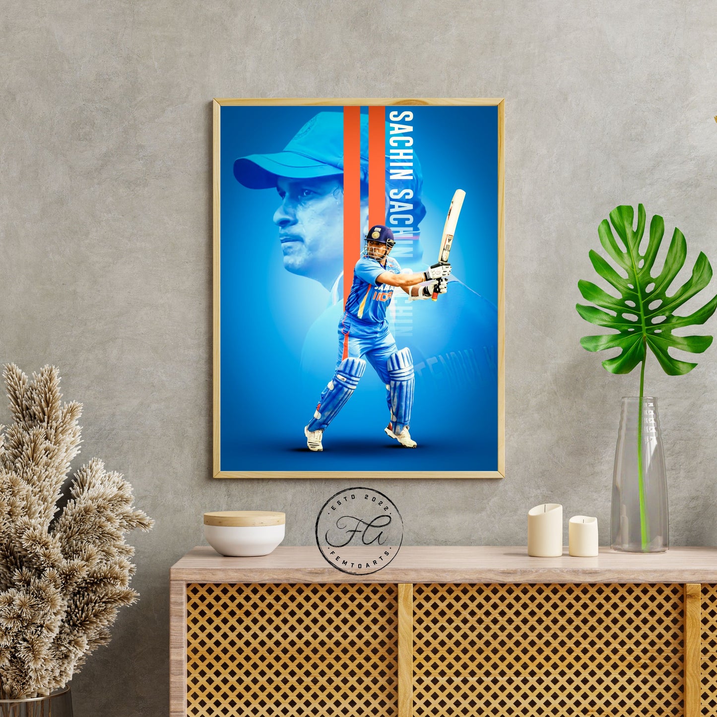 The Greats of Indian Cricket Combo (Set of 5 Prints without Frames)