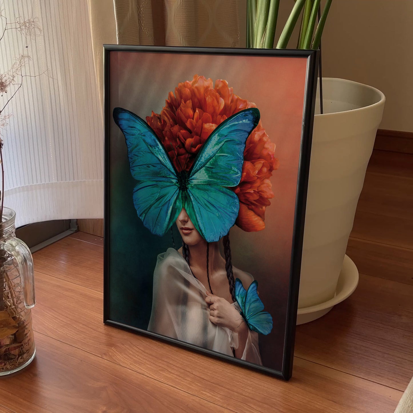 Bloom & Metamorphosis – Surreal Feminine Art Poster