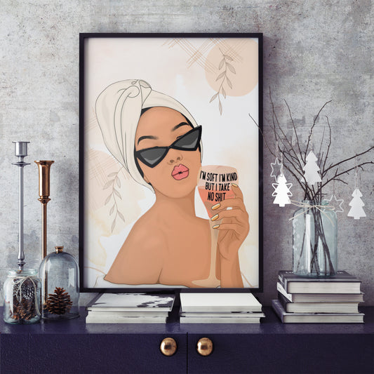 Soft, Kind & Unstoppable – Boss Babe Attitude Poster